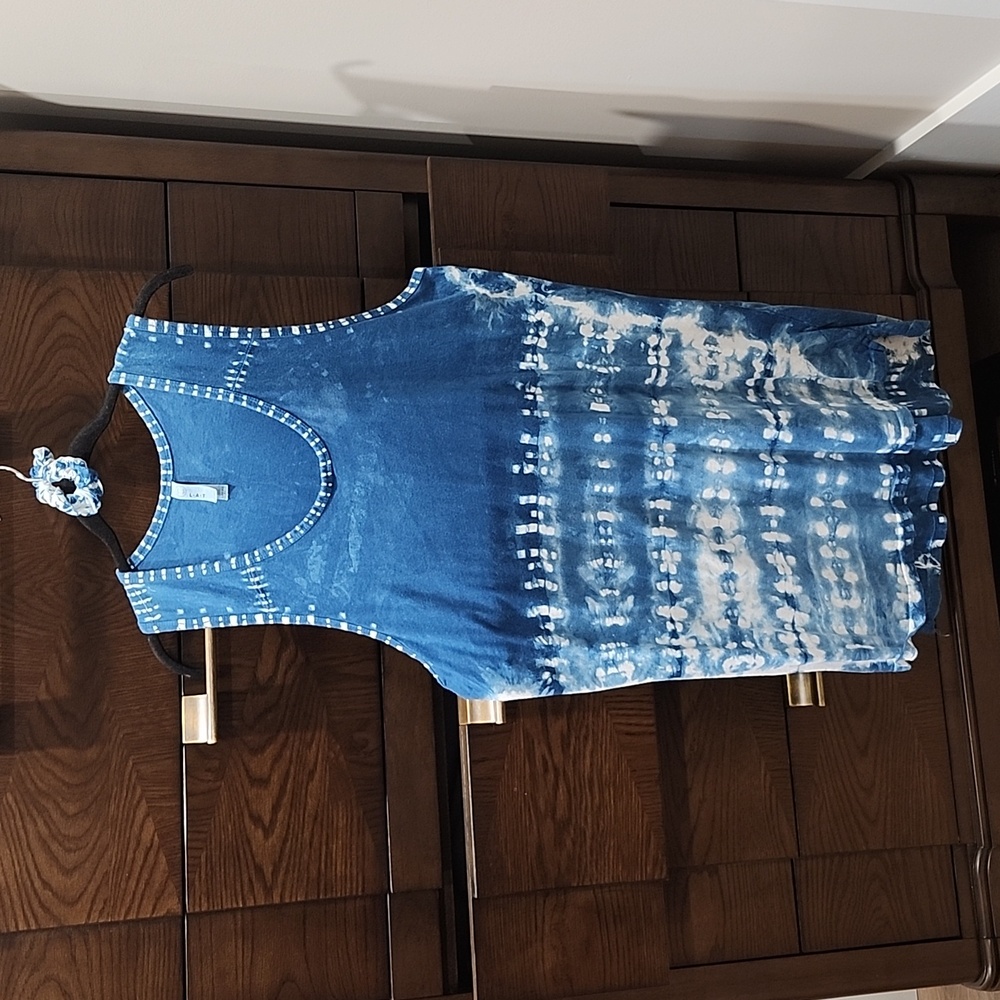One-Of-A-Kind Blue Tie-Dye Swim Cover-up/Dress